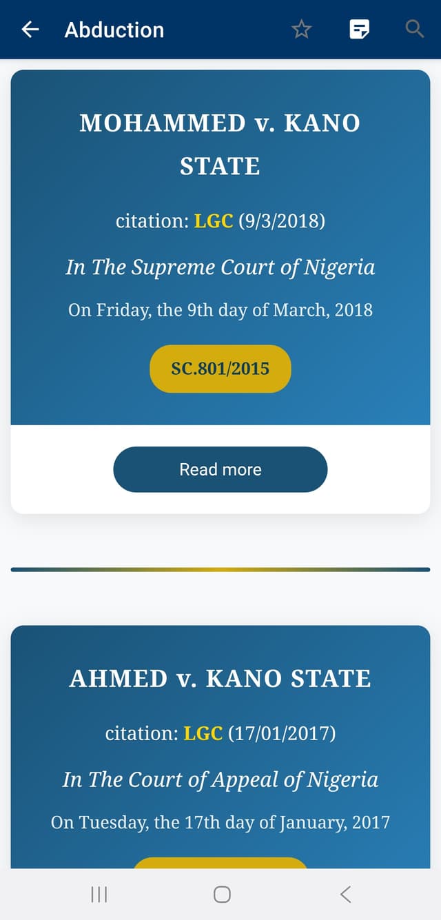 Lawyers Guide App Screenshot